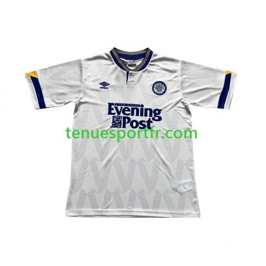 Homme Maillot Retro Domicile Leeds United 1991-1992 à Manches Courtes