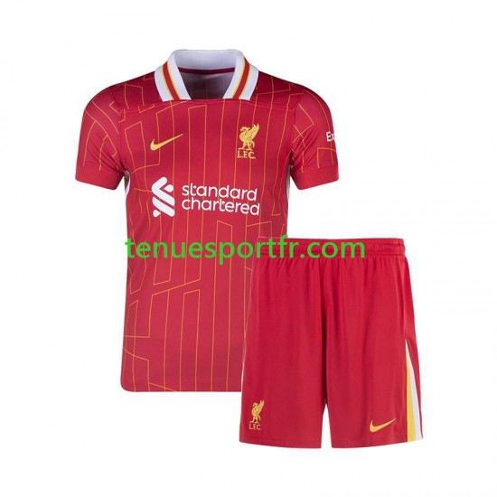 Kit Enfant Maillot Domicile Liverpool 2024-2025 Rouge à Manches Courtes