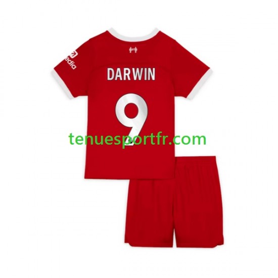 Kit Enfant Maillot Domicile Liverpool Darwin Nunez 9 2023-2024 à Manches Courtes