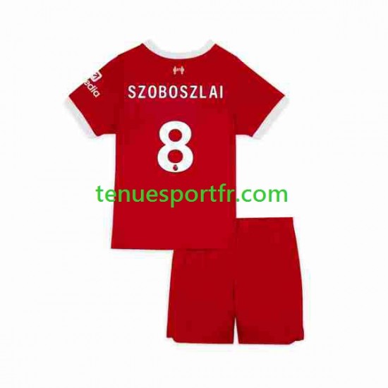 Kit Enfant Maillot Domicile Liverpool Dominik Szoboszlai 8 2023 à Manches Courtes