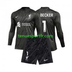 Kit Enfant Maillot Domicile Liverpool Gardien Alisson Becker 1 2024-2025 à Manches Longues