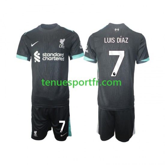 Kit Enfant Maillot Extérieur Liverpool Luis Diaz 7 2024-2025 à Manches Courtes