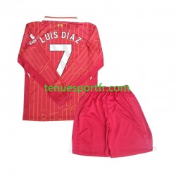 Kit Enfant Maillot Domicile Liverpool Luis Diaz 7 2024-2025 à Manches Longues