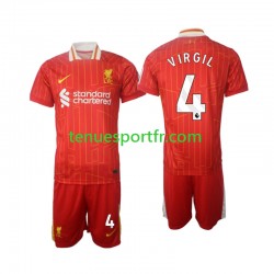 Kit Enfant Maillot Domicile Liverpool Virgil 4 2024-2025 à Manches Courtes