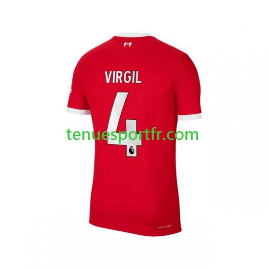 Homme Maillot Domicile Liverpool Virgil van Dijk 4 2023-2024 à Manches Courtes