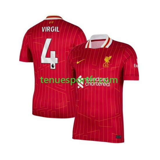Homme Maillot Domicile Liverpool Virgil van Dijk 4 2024-2025 Rouge à Manches Courtes