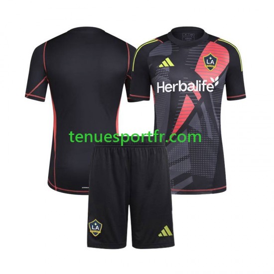 Kit Enfant Maillot Domicile LA Galaxy Gardien 2024 Noir à Manches Courtes