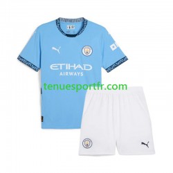 Kit Enfant Maillot Domicile Manchester City 2024-2025 Bleu à Manches Courtes