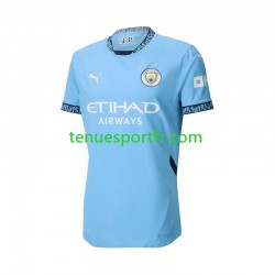 Homme Maillot Domicile Manchester City 2024-2025 Bleu à Manches Courtes
