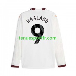 Homme Maillot Extérieur Manchester City Erling Haaland 9 2023-2024 à Manches Longues