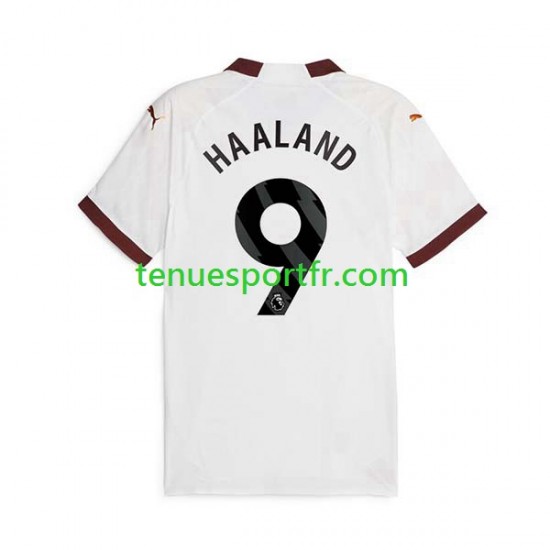 Homme Maillot Extérieur Manchester City Erling Haaland 9 2023-2024 à Manches Courtes