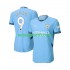 Homme Maillot Domicile Manchester City Erling Haaland 9 2024-2025 Bleu à Manches Courtes