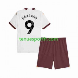 Kit Enfant Maillot Extérieur Manchester City Erling Haaland 9 2023-2024 à Manches Courtes