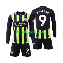 Kit Enfant Maillot Extérieur Manchester City Erling Haaland 9 2024-2025 à Manches Longues