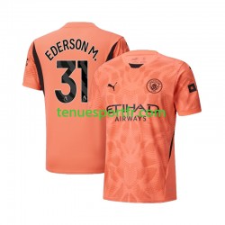 Homme Maillot Extérieur Manchester City Gardien Ederson Moraes 31 2024-2025 à Manches Courtes