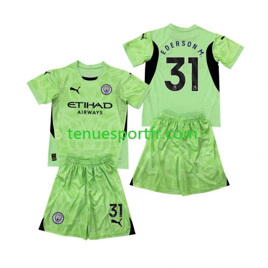 Kit Enfant Maillot Quatrième Manchester City Gardien Ederson Moraes 31 2 2024-2025 à Manches Courtes