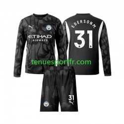 Kit Enfant Maillot Quatrième Manchester City Gardien Ederson Moraes 31 2024-2025 à Manches Longues