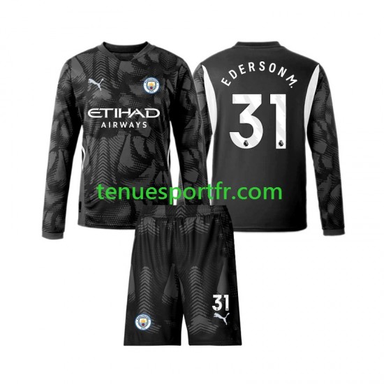 Kit Enfant Maillot Quatrième Manchester City Gardien Ederson Moraes 31 2024-2025 à Manches Longues