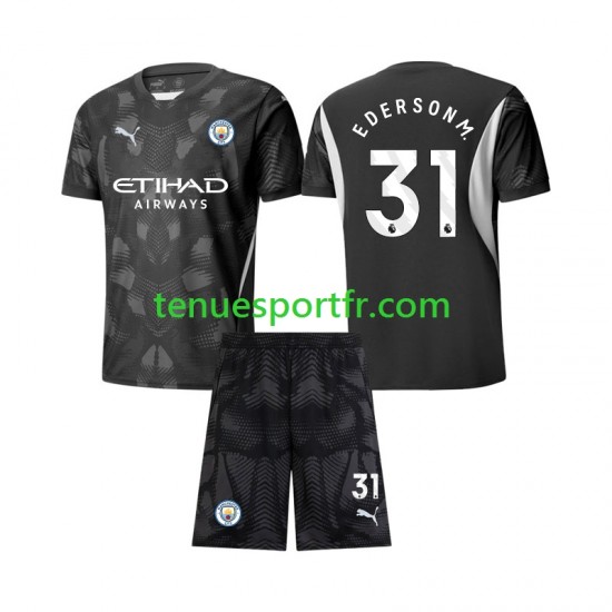 Kit Enfant Maillot Quatrième Manchester City Gardien Ederson Moraes 31 2024-2025 à Manches Courtes