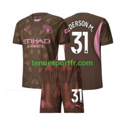 Kit Enfant Maillot Domicile Manchester City Gardien Ederson Moraes 31 2024-2025 à Manches Courtes