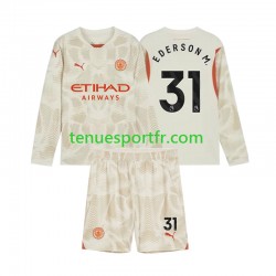 Kit Enfant Maillot Troisième Manchester City Gardien Ederson Moraes 31 2024-2025 à Manches Longues