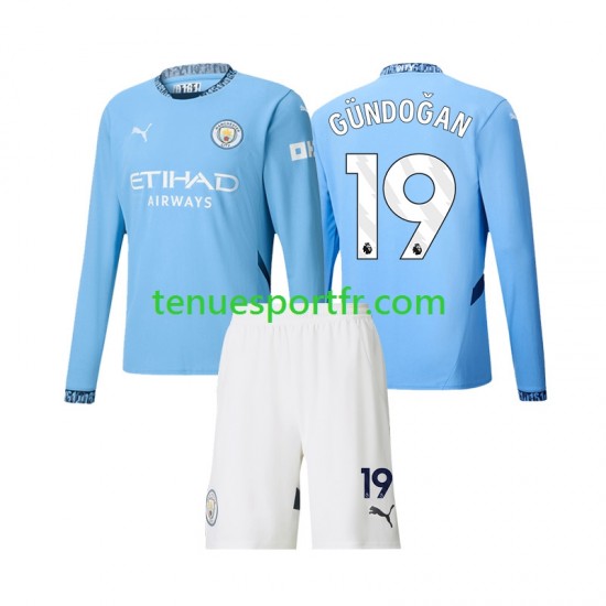 Kit Enfant Maillot Domicile Manchester City Gundogan 19 2024-2025 à Manches Longues