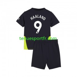 Kit Enfant Maillot Extérieur Manchester City Haaland 9 2024-2025 à Manches Courtes