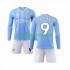 Kit Enfant Maillot Domicile Manchester City Haaland 9 2023-2024 à Manches Longues