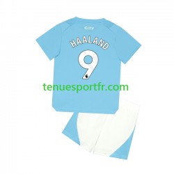 Kit Enfant Maillot Domicile Manchester City Haaland 9 2023-2024 à Manches Courtes
