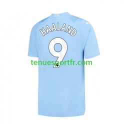 Homme Maillot Domicile Manchester City Haaland 9 2023-2024 à Manches Courtes