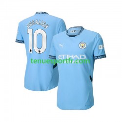 Homme Maillot Domicile Manchester City Jack Grealish 10 2024-2025 Bleu à Manches Courtes