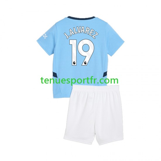 Kit Enfant Maillot Domicile Manchester City Julian Alvarez 19 2024-2025 à Manches Courtes