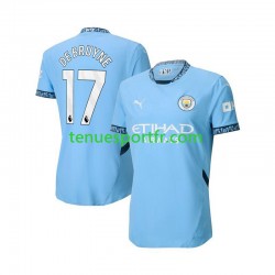 Homme Maillot Domicile Manchester City Kevin De Bruyne 17 2024-2025 Bleu à Manches Courtes
