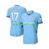 Homme Maillot Domicile Manchester City Kevin De Bruyne 17 2024-2025 Bleu à Manches Courtes
