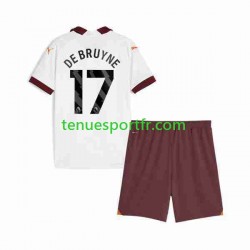 Kit Enfant Maillot Extérieur Manchester City Kevin De Bruyne 17 2023-2024 à Manches Courtes