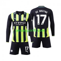 Kit Enfant Maillot Extérieur Manchester City Kevin De Bruyne 17 2024-2025 à Manches Longues