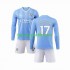 Kit Enfant Maillot Domicile Manchester City Kevin De Bruyne 17 2023-2024 à Manches Longues