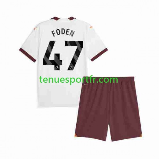 Kit Enfant Maillot Extérieur Manchester City Phil Foden 47 2023-2024 à Manches Courtes