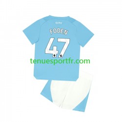 Kit Enfant Maillot Domicile Manchester City Phil Foden 47 2023-2024 à Manches Courtes