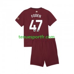Kit Enfant Maillot Troisième Manchester City Phil Foden 47 2024-2025 à Manches Courtes