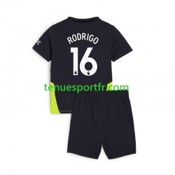 Kit Enfant Maillot Extérieur Manchester City RODRIGO 16 2024-2025 à Manches Courtes
