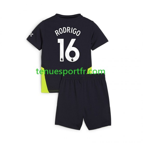 Kit Enfant Maillot Extérieur Manchester City RODRIGO 16 2024-2025 à Manches Courtes
