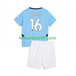 Kit Enfant Maillot Domicile Manchester City RODRIGO 16 2024-2025 à Manches Courtes