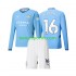 Kit Enfant Maillot Domicile Manchester City Rodri 16 2024-2025 à Manches Longues