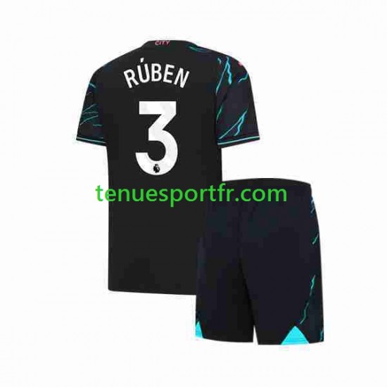 Kit Enfant Maillot Troisième Manchester City Ruben 3 2023-2024 à Manches Courtes