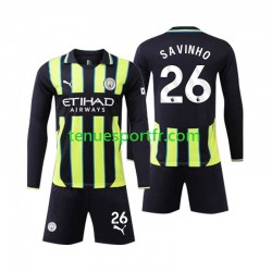 Kit Enfant Maillot Extérieur Manchester City Savinho 26 2024-2025 à Manches Longues