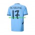 Homme Maillot Domicile Manchester City UCL Font DE BRUYNE 17 2024-2025 à Manches Courtes