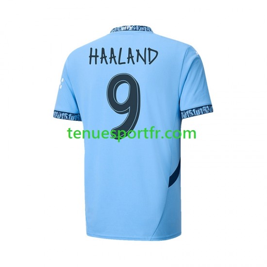 Homme Maillot Domicile Manchester City UCL Font Haaland 9 2024-2025 à Manches Courtes