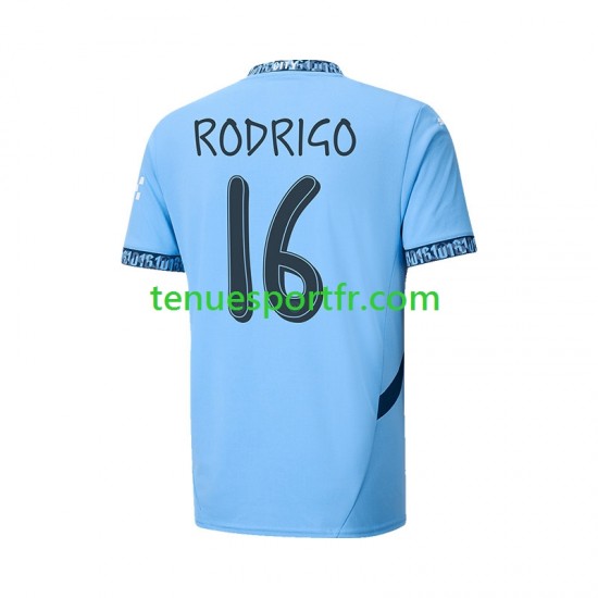 Homme Maillot Domicile Manchester City UCL Font RODRIGO 16 2024-2025 à Manches Courtes