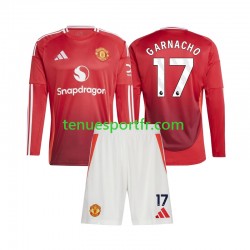 Kit Enfant Maillot Domicile Manchester United Alejandro Garnacho 17 2024-2025 à Manches Longues